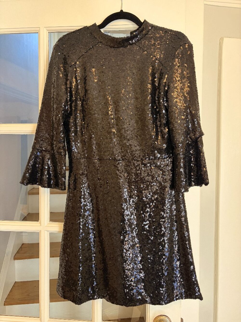 HVN Sequin Ashley Dress - Black
